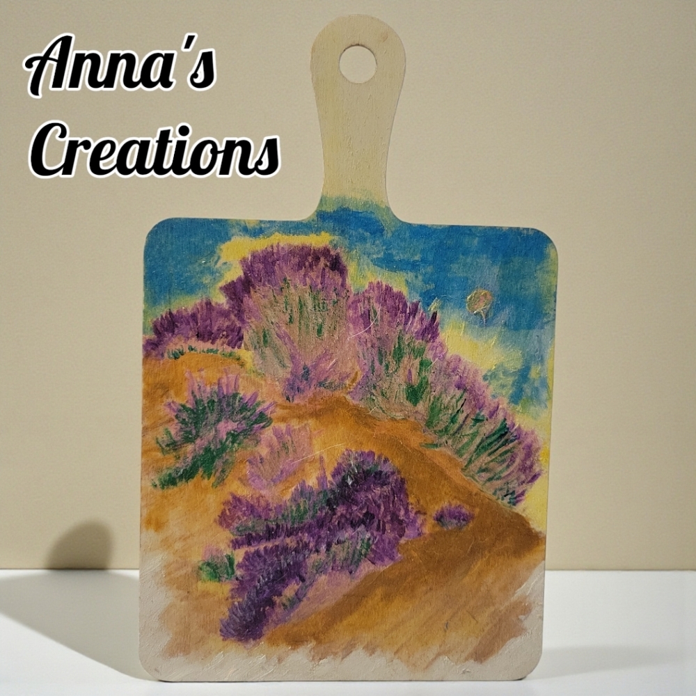 Anna's Creations Hand Crafted Painted Wooden Wall Art Purple Peacefulness